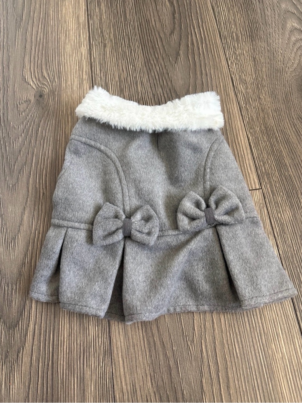Dog Gray Bow Coat Dress